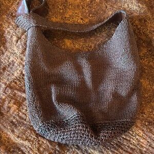 Brown Woven Shoulder Bag